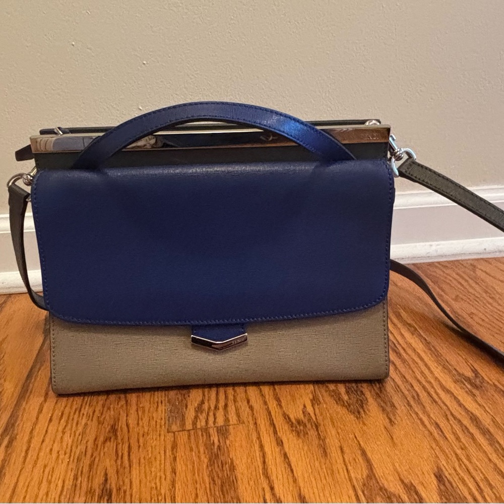 Fendi Demi Jour Colorblock Bag Tote Satchel Shoulder Crossbody Bag Purse Auth